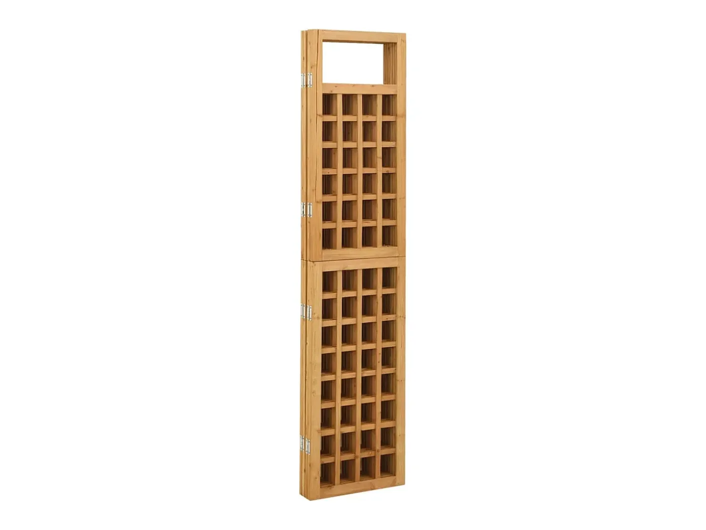 Biombo de 4 paneles de madera maciza de pino, 161 x 180 cm Marru00f3n