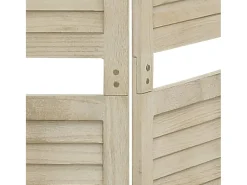 Biombo de 5 paneles de madera maciza de paulownia 175x165 cm ES877770 Marru00f3n