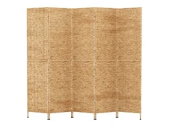 Hot Biombo de 5 paneles jacinto de agua 205x180 cm ES674494 Marru00f3n