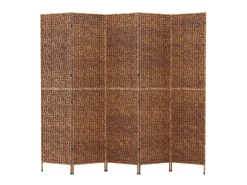 Biombo-Biombo de 5 paneles jacinto de agua marrón 205x180 cm ES487200 Marru00f3n