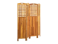Biombo-Biombo de 4 paneles madera maciza de acacia 121x2x120 cm ES339396 Marru00f3n