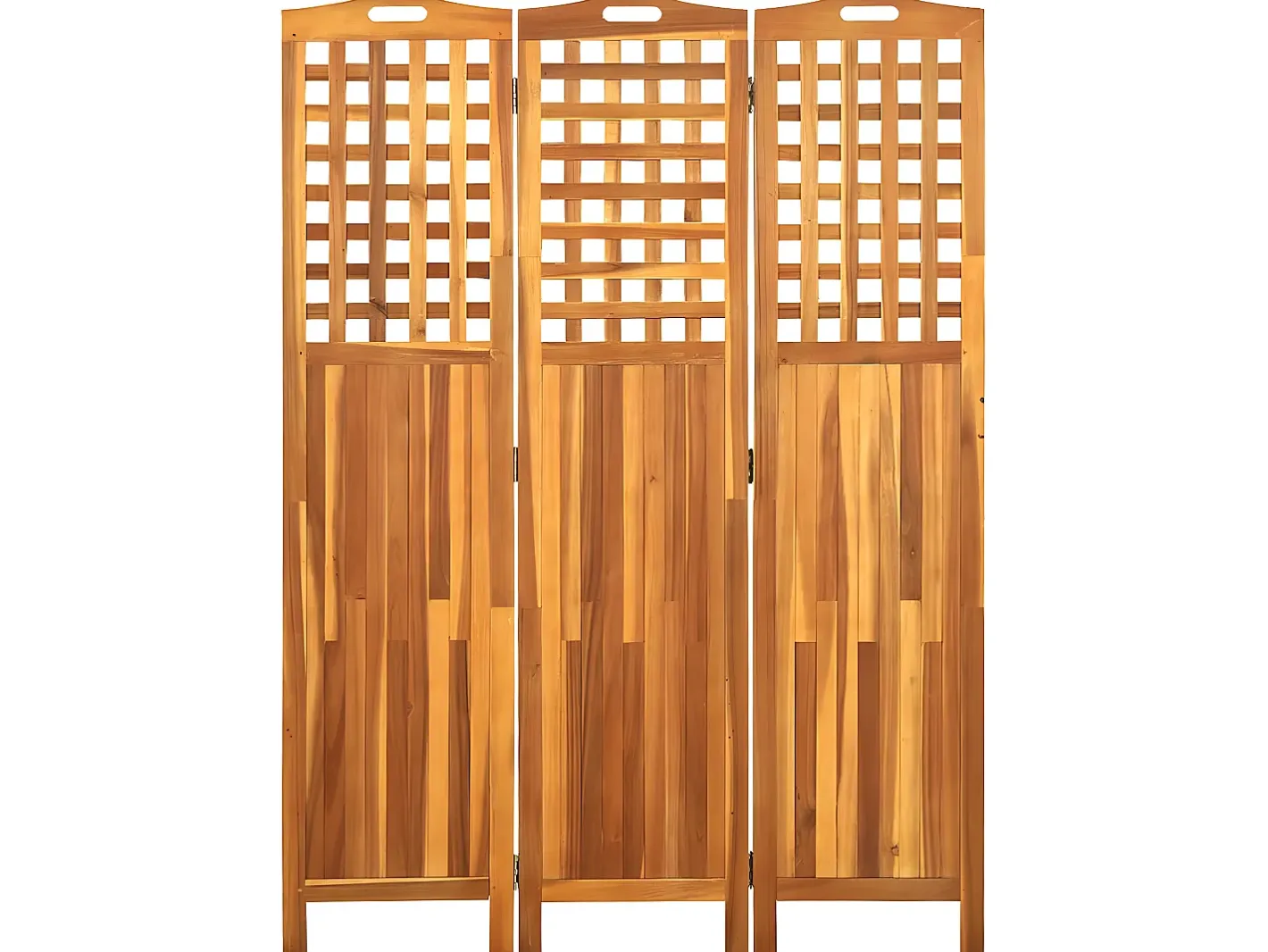 Sale Biombo de 3 paneles madera maciza de acacia 121x2x170 cm ES254018 Marru00f3n