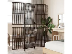 Biombo-Biombo de 4 paneles ratán sintético marrón ES189415 Marru00f3n