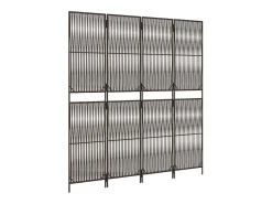 Biombo-Biombo de 4 paneles ratán sintético marrón ES189415 Marru00f3n