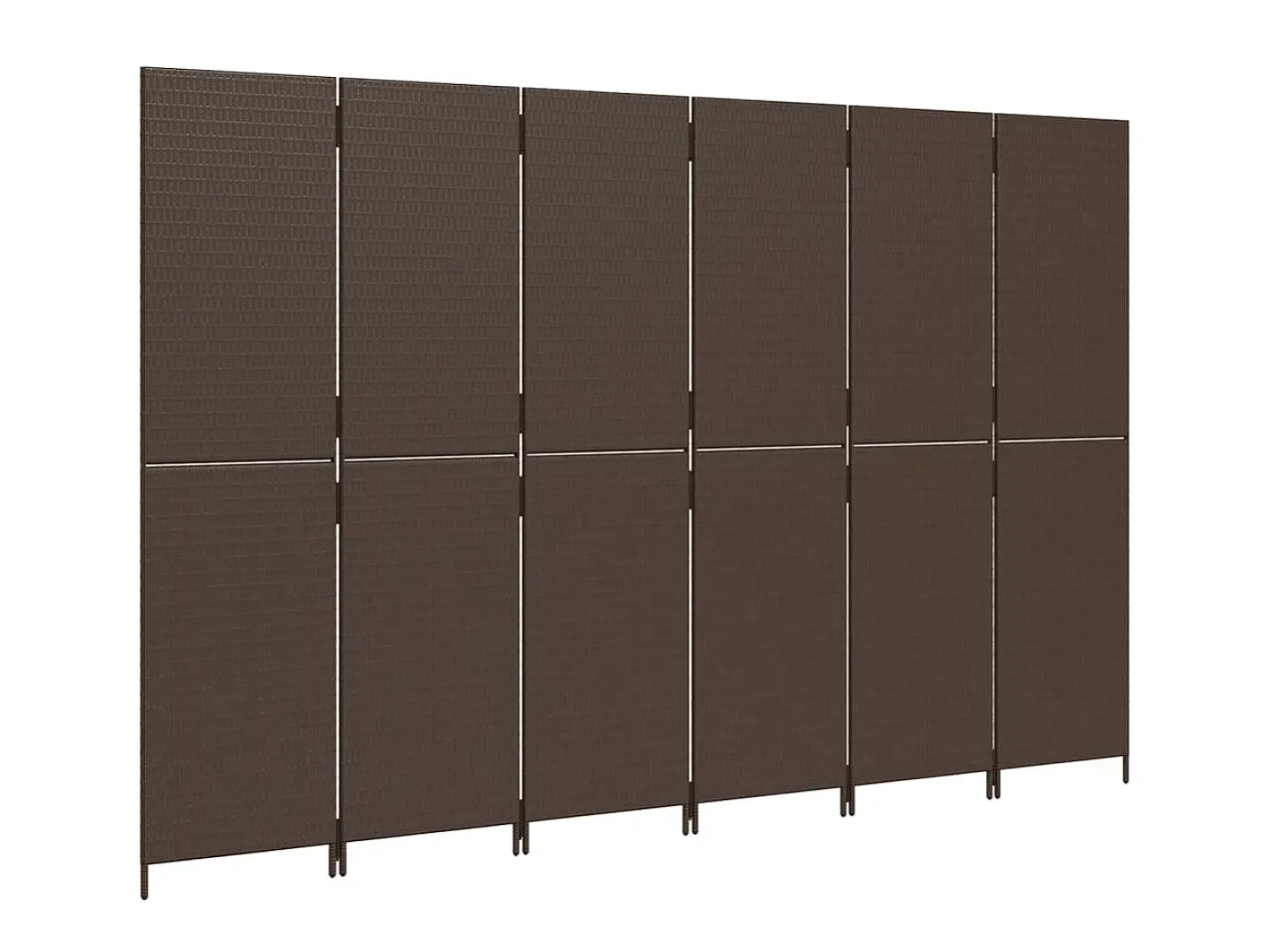 Clearance Biombo de 6 paneles ratán sintético marrón ES113272 Marru00f3n