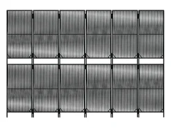 Biombo de 6 paneles ratán sintético ES159809 Negro Clearance