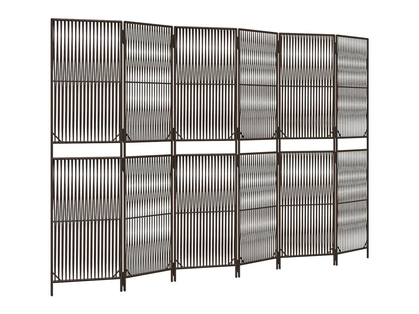 Biombo-Biombo de 6 paneles ratán sintético marrón ES627634 Marru00f3n