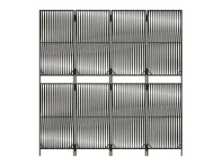 Biombo de 4 paneles ratán sintético ES377297 Gris Outlet