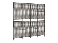 Biombo-Biombo de 4 paneles ratán sintético marrón ES584895 Marru00f3n