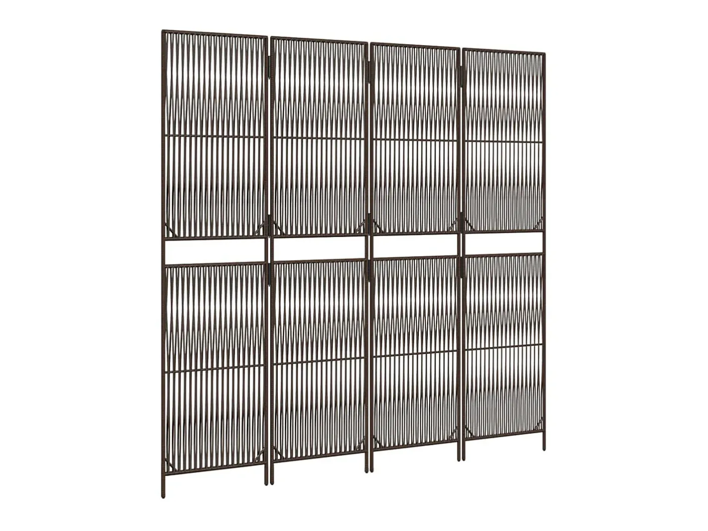 Biombo-Biombo de 4 paneles ratán sintético marrón ES584895 Marru00f3n
