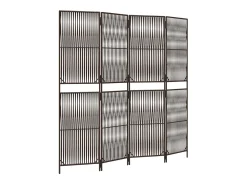 Biombo-Biombo de 4 paneles ratán sintético marrón ES584895 Marru00f3n