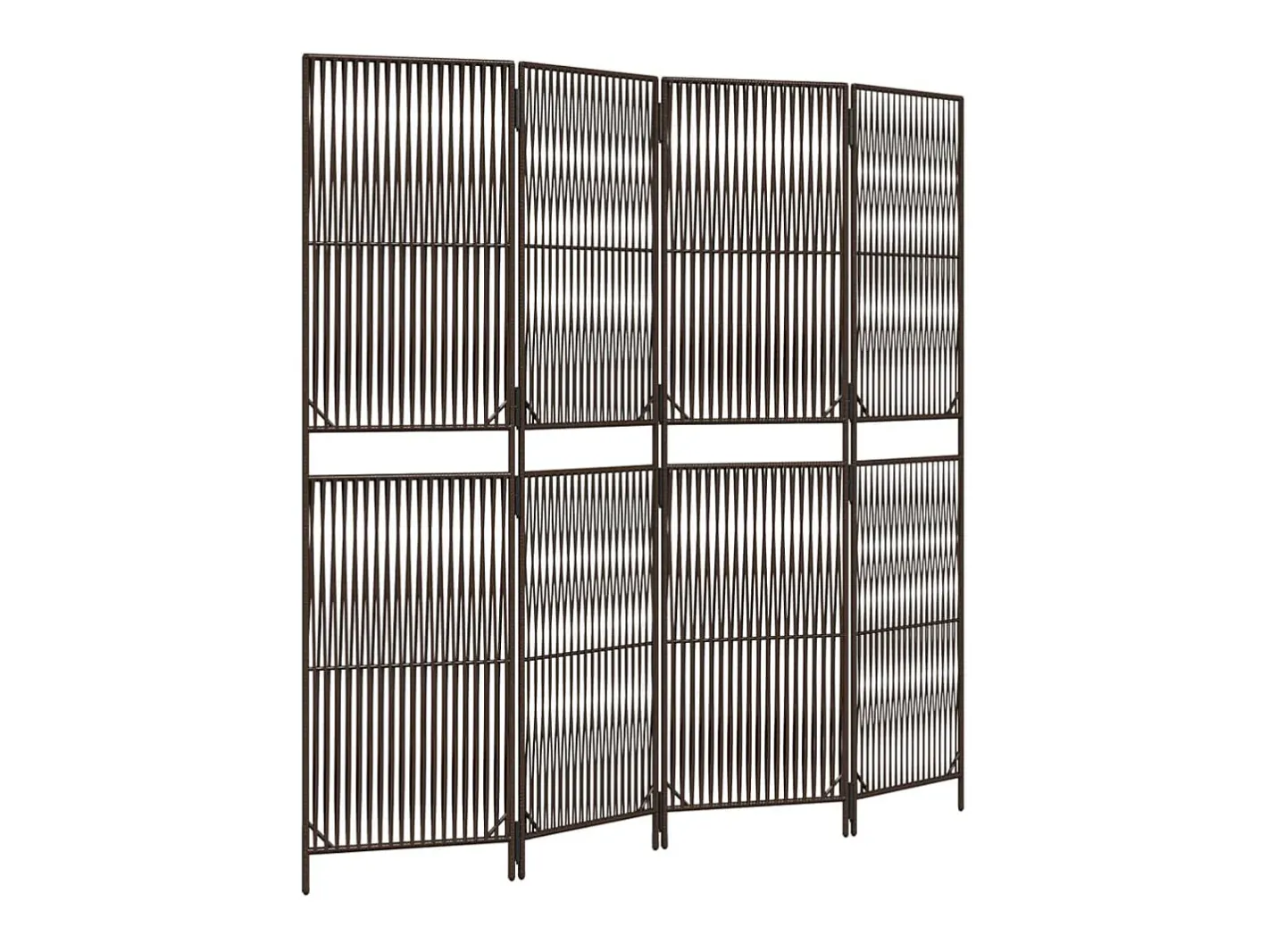 Biombo-Biombo de 4 paneles ratán sintético marrón ES584895 Marru00f3n