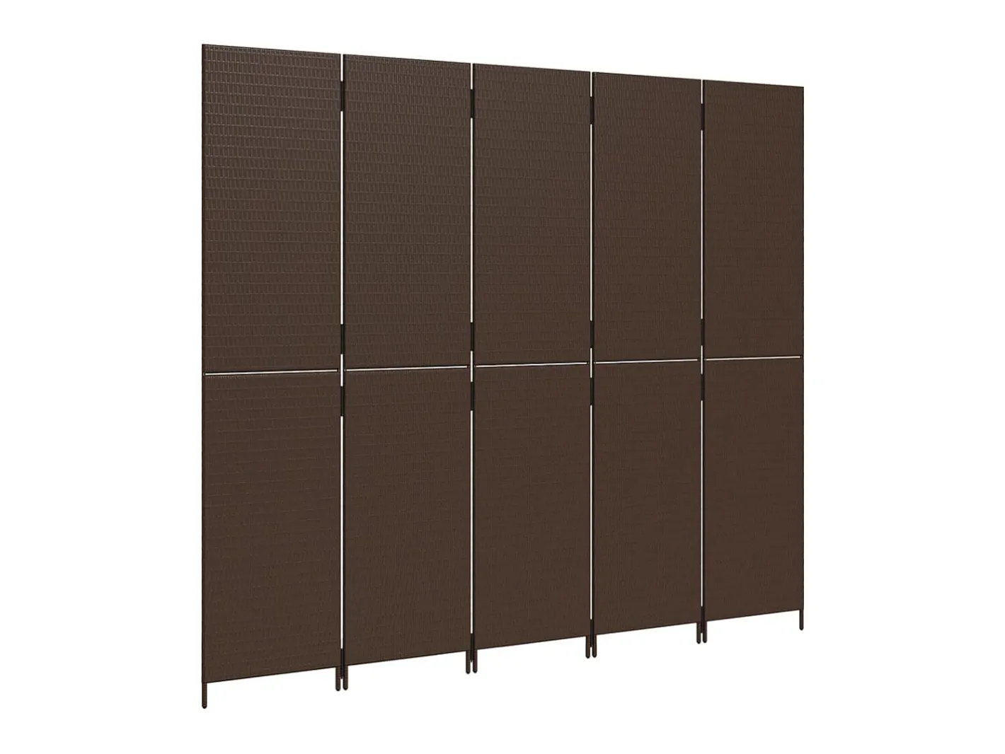 Biombo de 5 paneles ratán sintético marrón ES217883 Marru00f3n Outlet