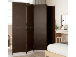 Biombo de 5 paneles ratán sintético marrón ES217883 Marru00f3n Outlet