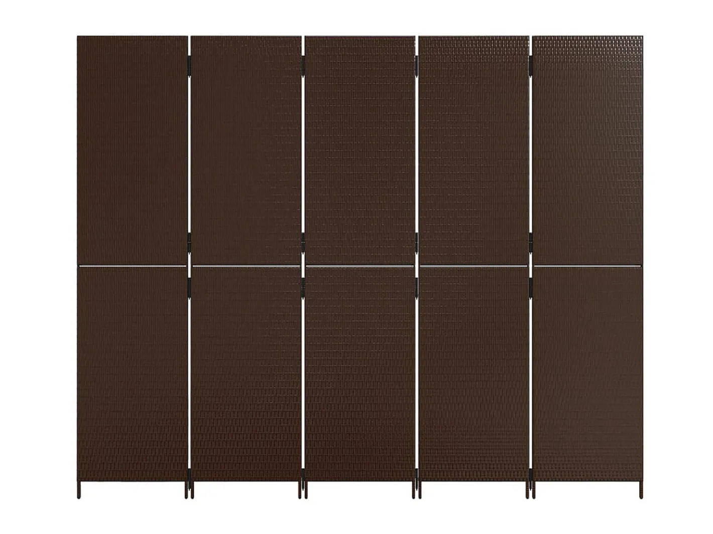 Biombo de 5 paneles ratán sintético marrón ES217883 Marru00f3n Outlet