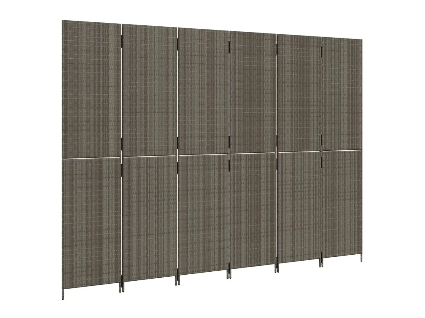 Biombo de 6 paneles ratán sintético ES282200 Gris Best