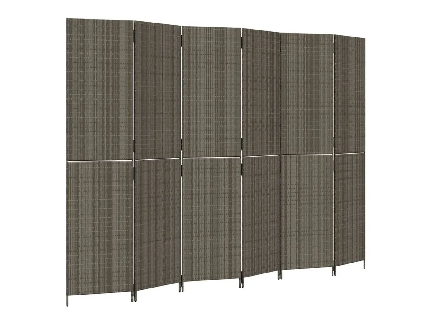Biombo de 6 paneles ratán sintético ES282200 Gris Best