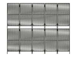 Biombo de 5 paneles ratán sintético ES833158 Gris