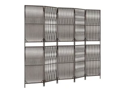 Biombo-Biombo de 5 paneles ratán sintético marrón ES836000 Marru00f3n