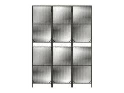 Best Biombo de 3 paneles ratán sintético ES768500 Gris