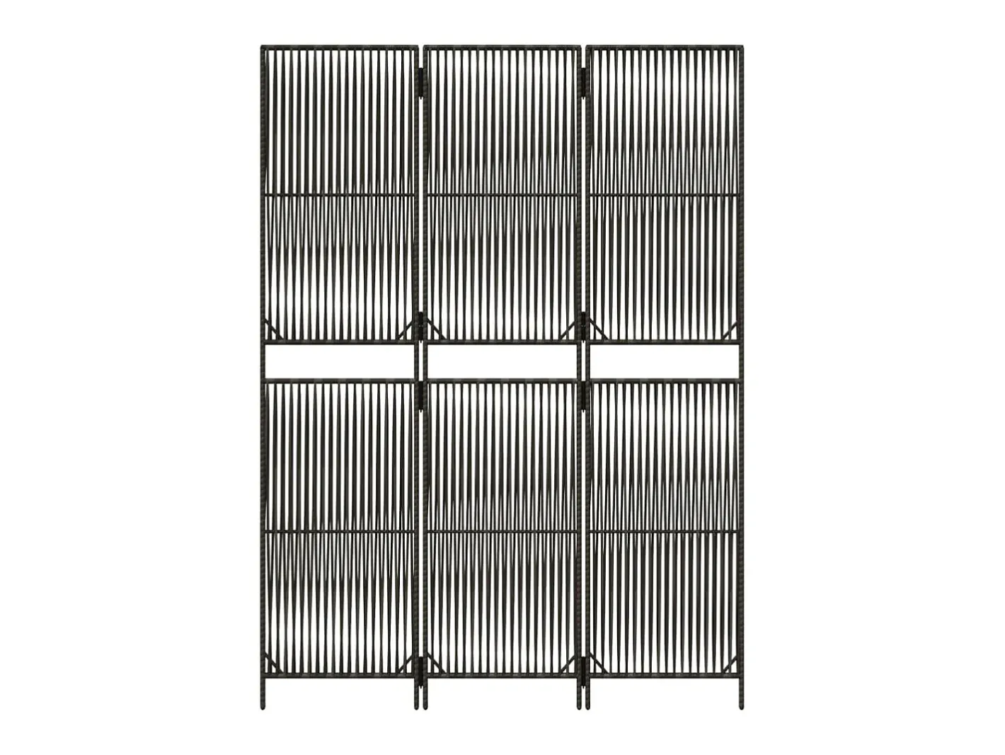 Best Biombo de 3 paneles ratán sintético ES768500 Gris
