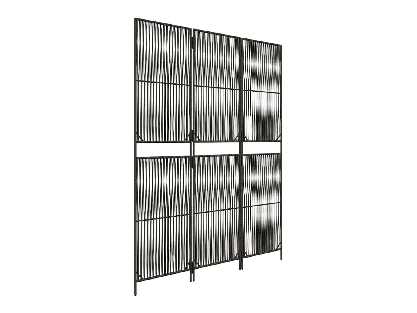 Best Biombo de 3 paneles ratán sintético ES768500 Gris