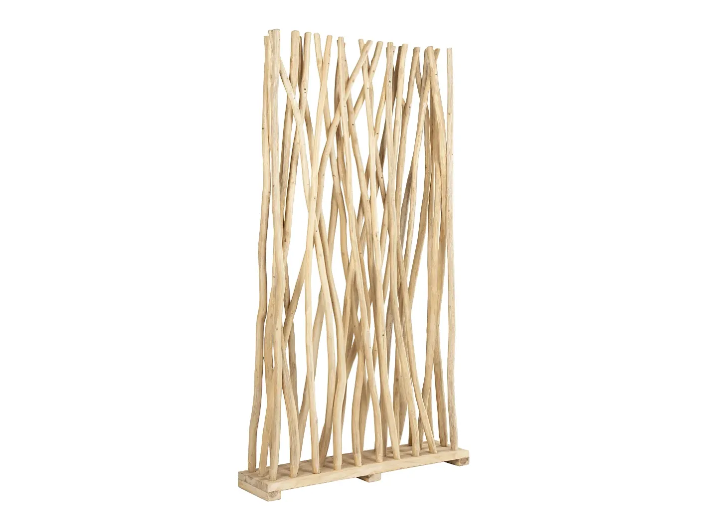 New OZAIA Biombo de madera de teca - Ancho 100 x Prof. 25 x Alt. 180 cm - Natural - GAYANA Color natural claro