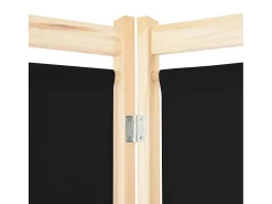 Biombo divisor 3 paneles de tela 120x170x4 cm ES968289 Negro Clearance