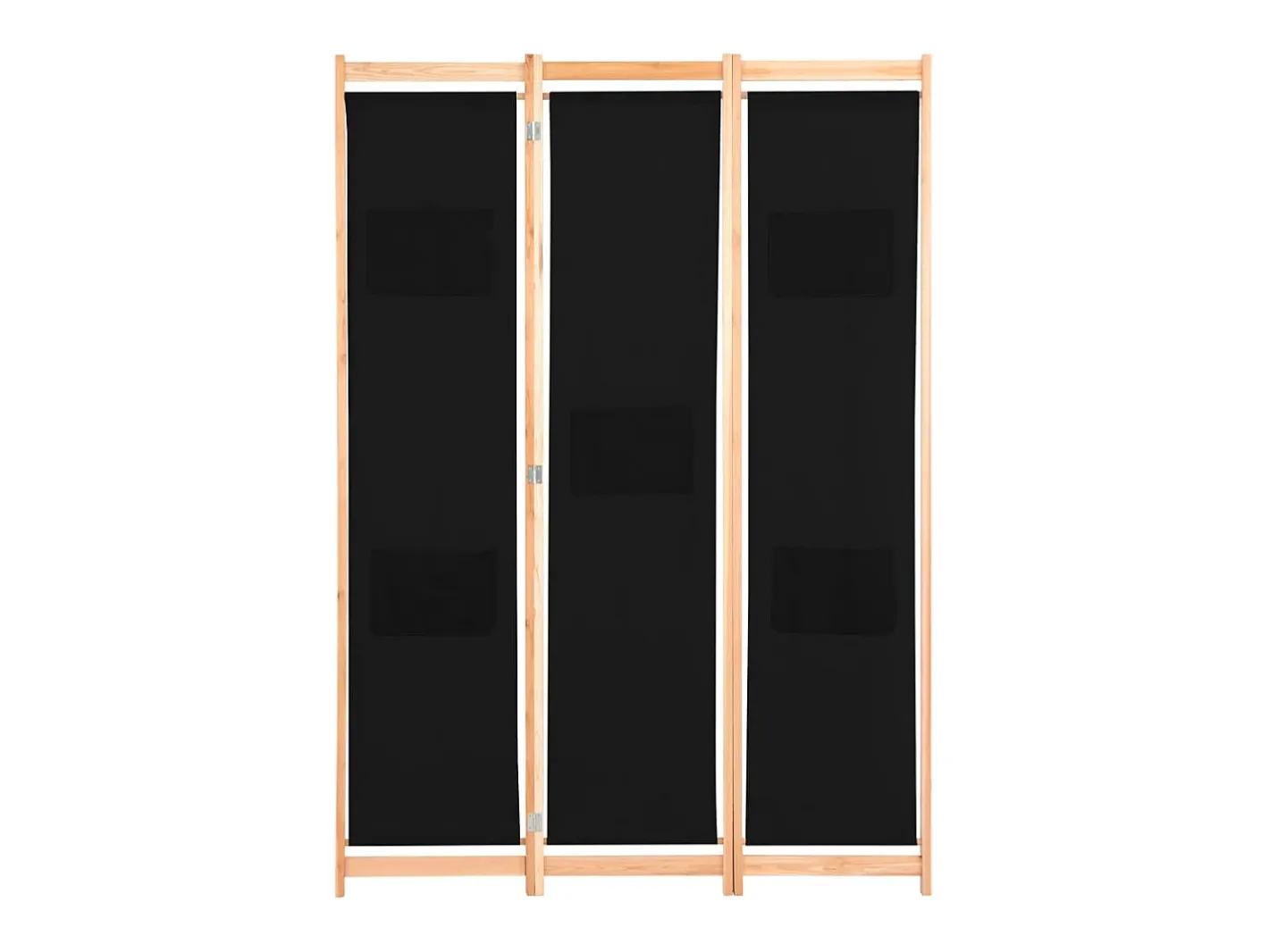 Biombo divisor 3 paneles de tela 120x170x4 cm ES968289 Negro Clearance