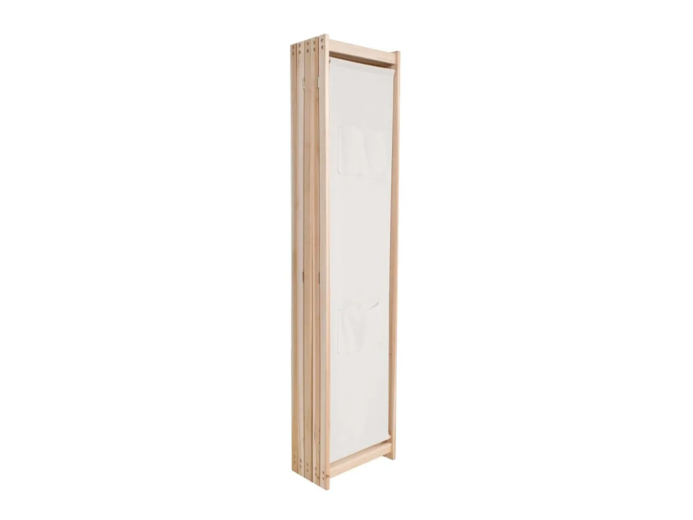 Biombo-Biombo divisor 5 paneles de tela 200x170x4 cm ES313625 Crema