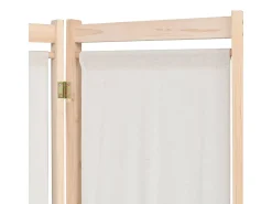 Biombo-Biombo divisor 5 paneles de tela 200x170x4 cm ES313625 Crema