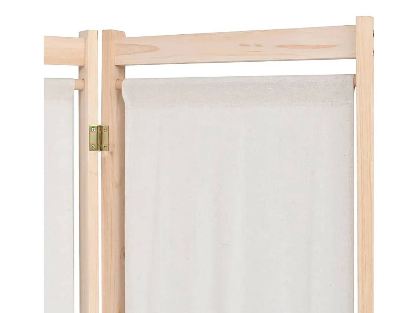 Biombo-Biombo divisor 5 paneles de tela 200x170x4 cm ES313625 Crema