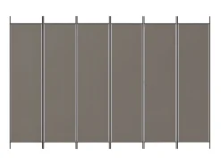 New Biombo divisor de 6 paneles de tela 300x200 cm ES198504 Gris antracita