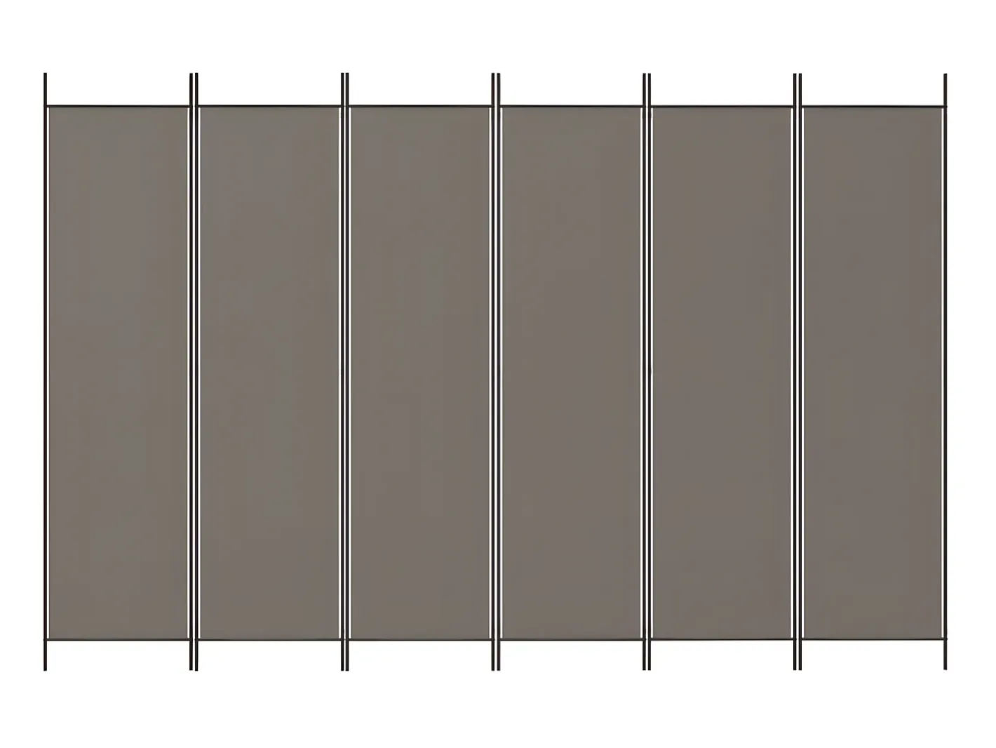 New Biombo divisor de 6 paneles de tela 300x200 cm ES198504 Gris antracita