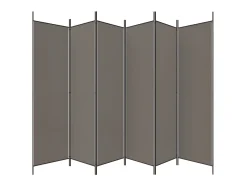 New Biombo divisor de 6 paneles de tela 300x200 cm ES198504 Gris antracita