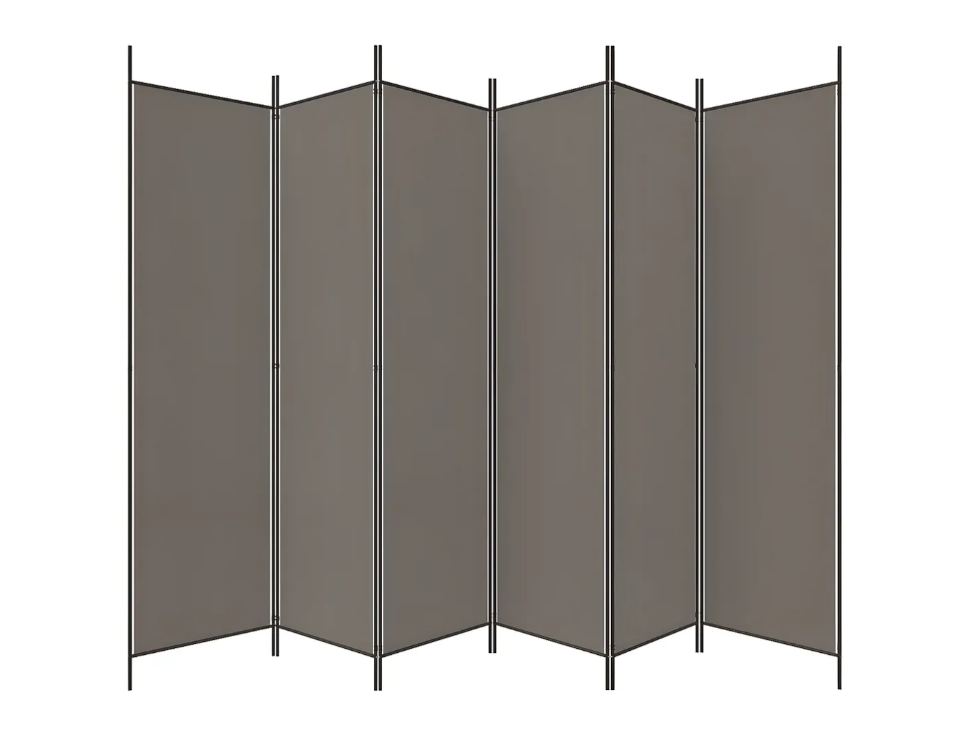 New Biombo divisor de 6 paneles de tela 300x200 cm ES198504 Gris antracita