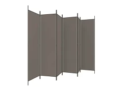 New Biombo divisor de 6 paneles de tela 300x200 cm ES198504 Gris antracita
