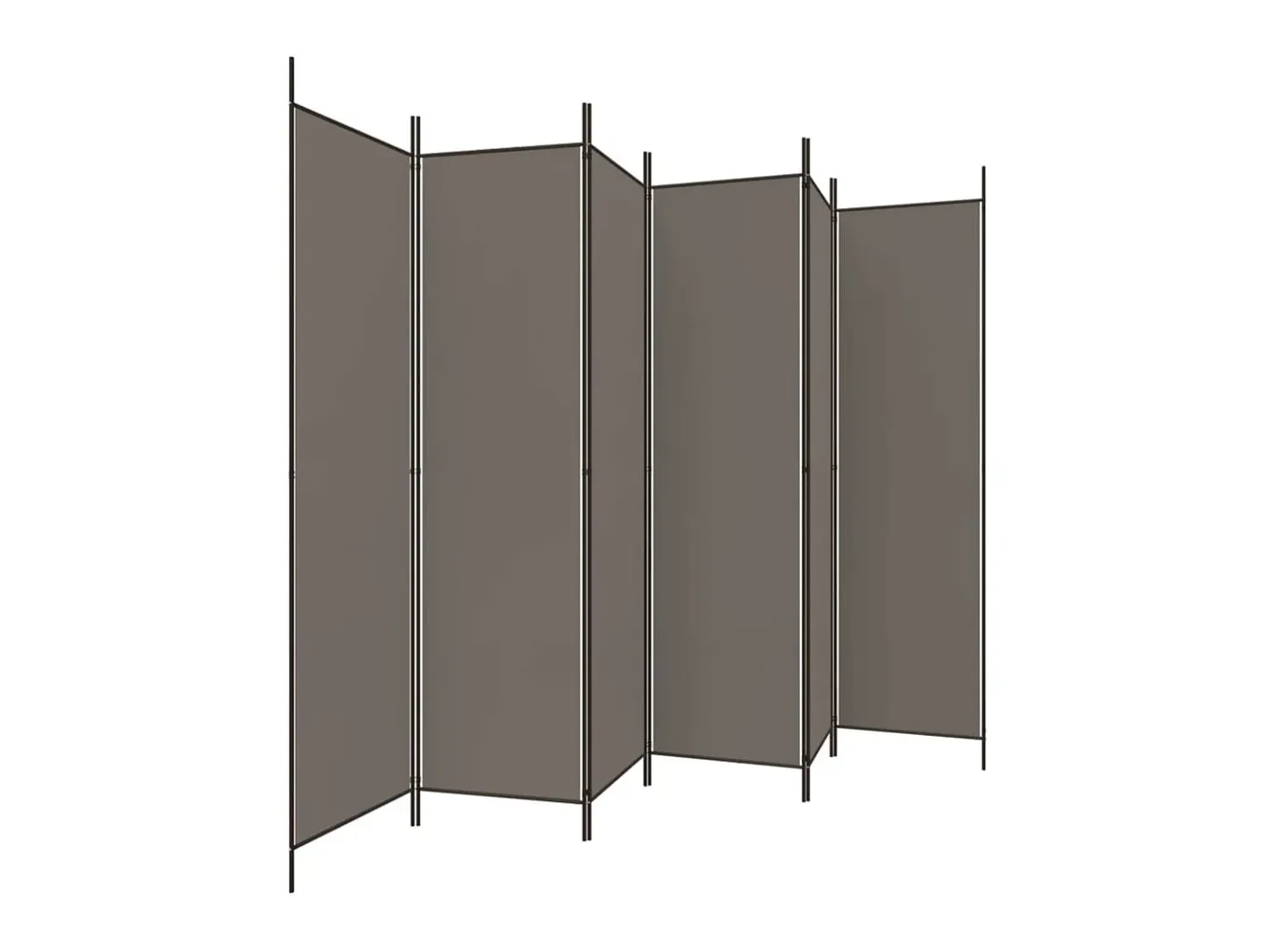 New Biombo divisor de 6 paneles de tela 300x200 cm ES198504 Gris antracita