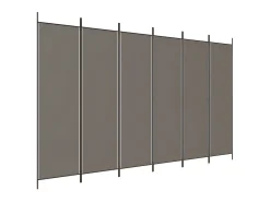 New Biombo divisor de 6 paneles de tela 300x200 cm ES198504 Gris antracita