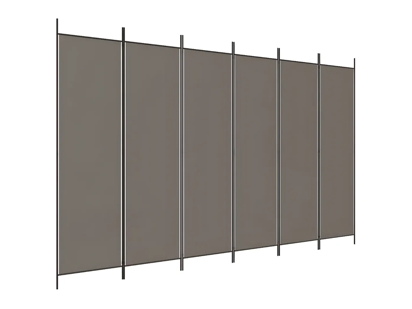 New Biombo divisor de 6 paneles de tela 300x200 cm ES198504 Gris antracita