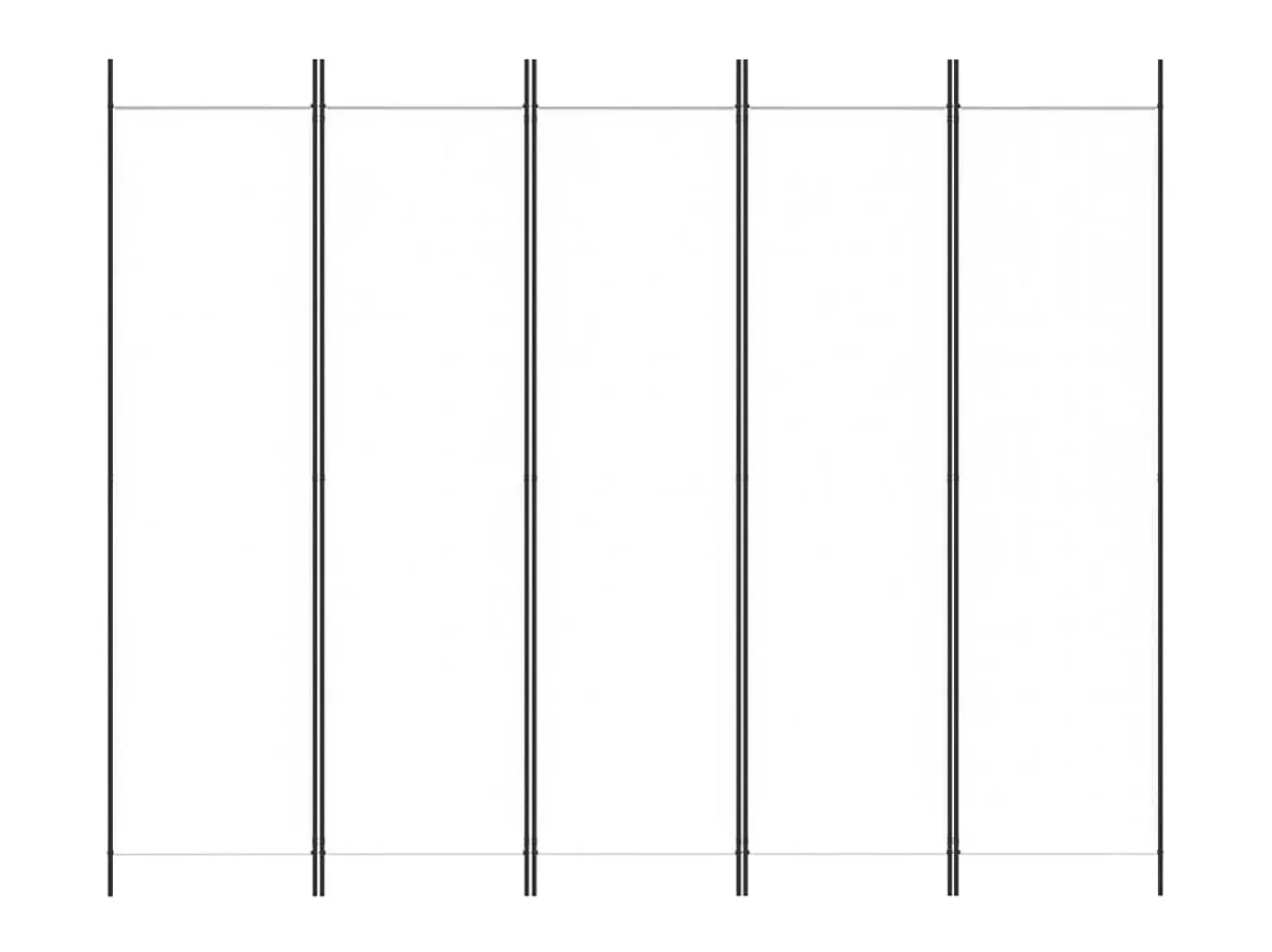 Clearance Biombo divisor de 5 paneles de tela 250x200 cm ES542255 Blanco