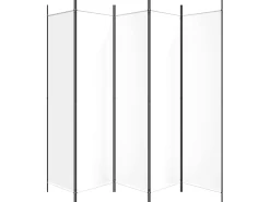 Clearance Biombo divisor de 5 paneles de tela 250x200 cm ES542255 Blanco