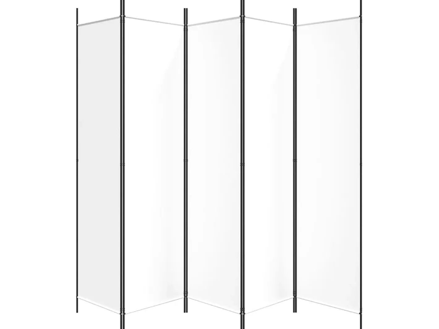 Clearance Biombo divisor de 5 paneles de tela 250x200 cm ES542255 Blanco