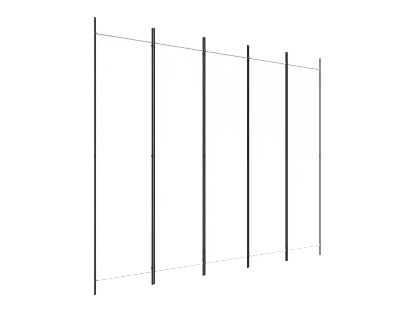 Clearance Biombo divisor de 5 paneles de tela 250x200 cm ES542255 Blanco