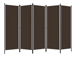 Biombo-Biombo divisor de 5 paneles marrón 250x180 cm ES427688 Marru00f3n