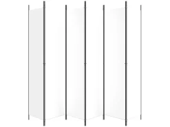 Biombo-Biombo divisor de 6 paneles de tela 300x220 cm ES186156 Blanco