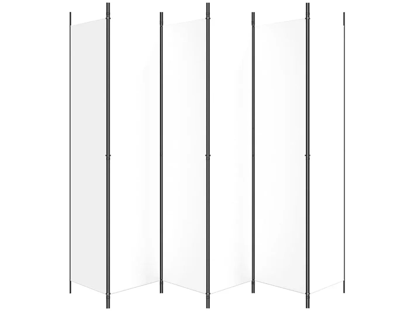Biombo-Biombo divisor de 6 paneles de tela 300x220 cm ES186156 Blanco