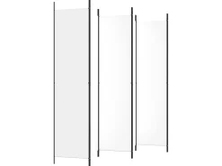 Biombo-Biombo divisor de 6 paneles de tela 300x220 cm ES186156 Blanco