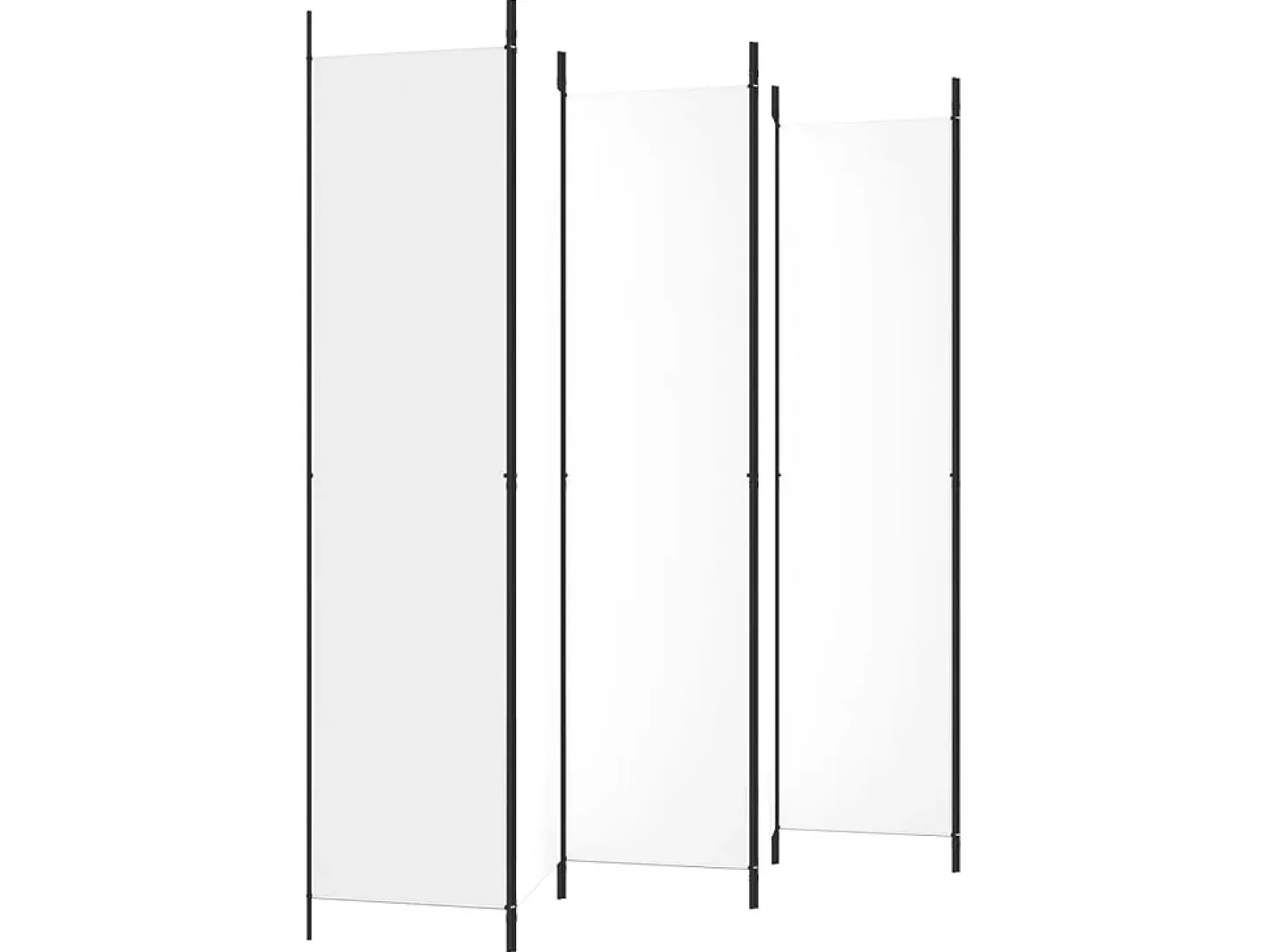 Biombo-Biombo divisor de 6 paneles de tela 300x220 cm ES186156 Blanco