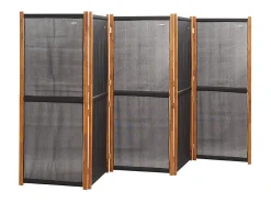 Biombo-Biombo divisor de 5 paneles 350x180 cm ES831859 Negro